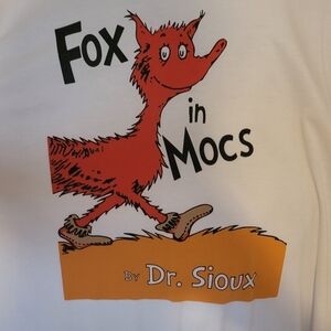 White Graphic Tee with Fox Print